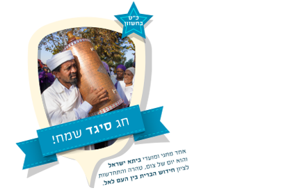 בית מורשת משטרת ישראל מחלקת חינוך - לוח שנה חג הסיגד - איש מחזיק ספר תורה